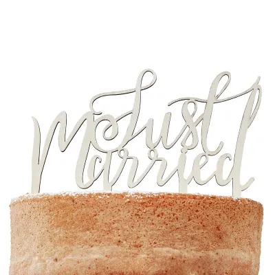 Just Married Cake Topper en bois