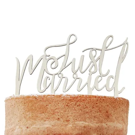 Just Married Cake Topper en bois
