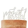 Just Married wooden cake topper