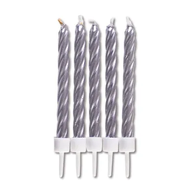Kerzen Silber, 10 Stück