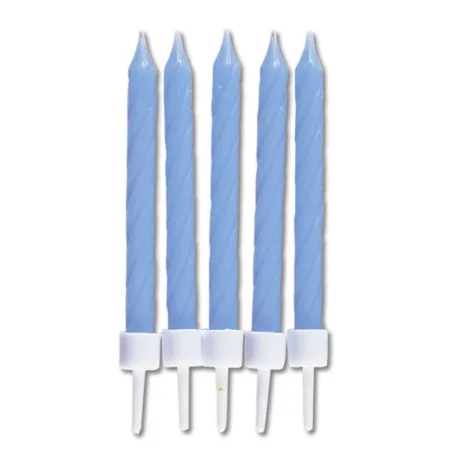 Candles light blue, 10 pieces