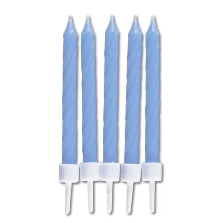 Candele blu chiaro, 10 pezzi