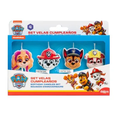 Bougies Paw Patrol, 4 pièces