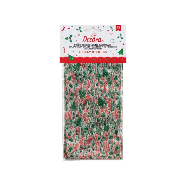 Sachets transparents Sapin de Noël et canne à sucre