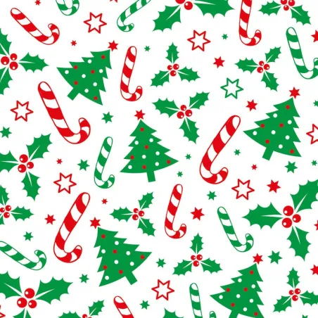 Albero di Natale e bastoncini di zucchero in busta trasparente