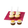 Candles white with glitter, 10 pieces