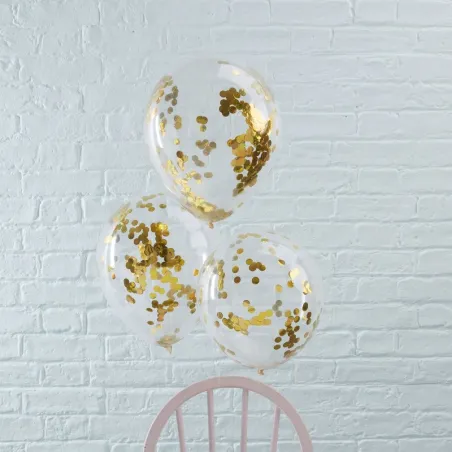 Confetti ballon or, 5 pièces
