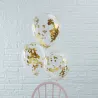 Confetti balloon gold, 5 pieces