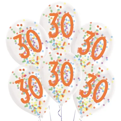 Ballon Happy Birthday Schwarz/Gold, 6 Stück