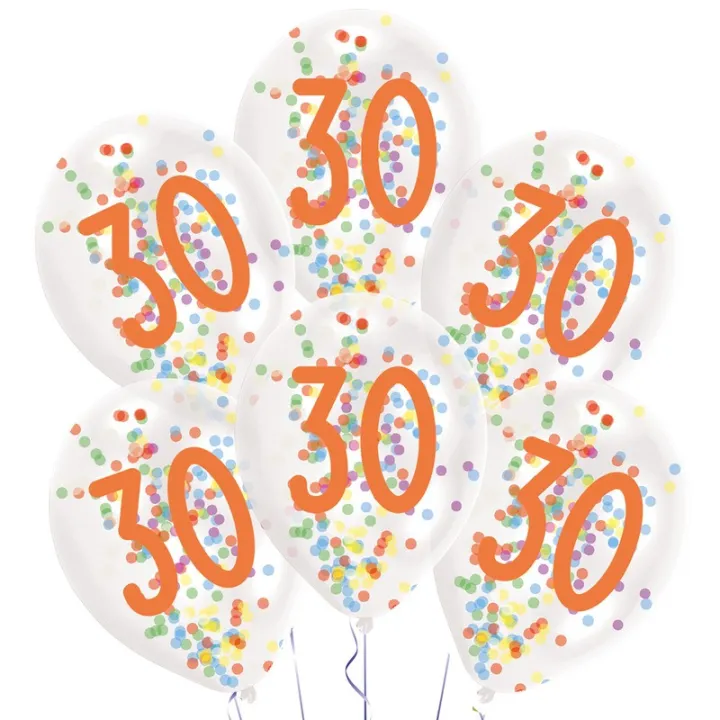 Happy Birthday balloon black/gold, 6 pieces