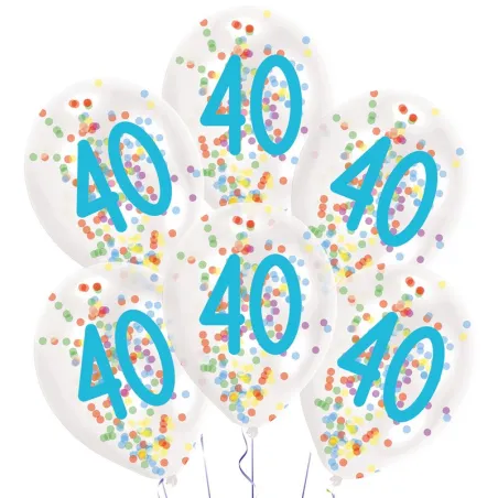 Happy Birthday balloon black/gold, 6 pieces