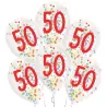 Konfetti Ballon 50 Jahre, 6 Stück