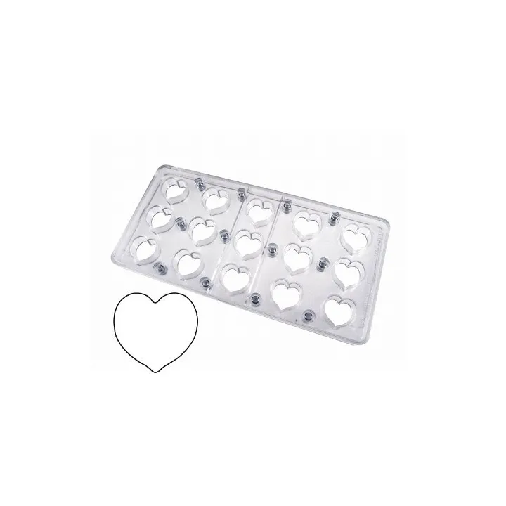 Magnetic Mould praline mold hearts, 15 pralines