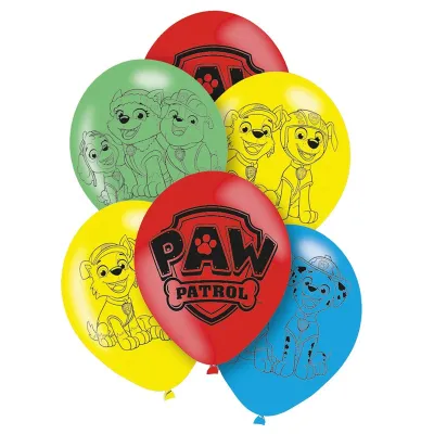 Luftballons Paw Patrol, 6 Stück