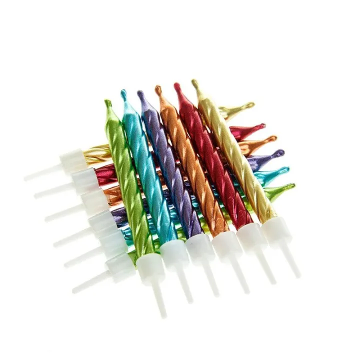 Candeline metallic arcobaleno, 12 pezzi