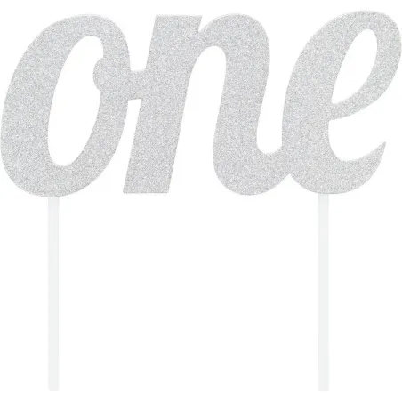 One Cake Topper Argento