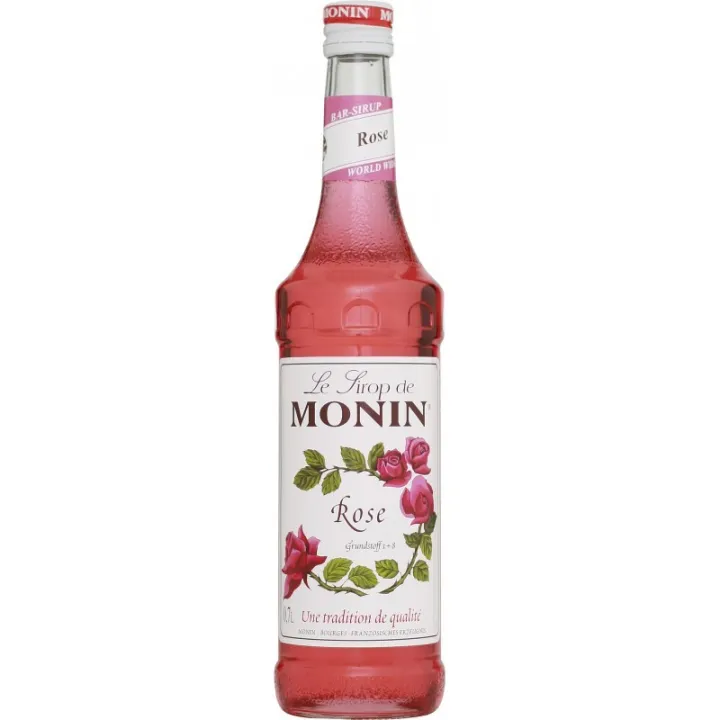 Monin Rose Syrup, 250 ml for drinks and cake fillings