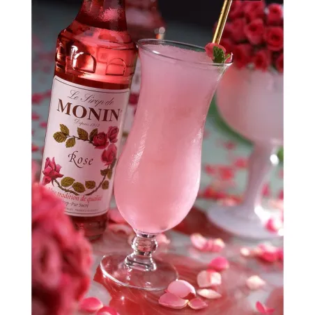Monin sciroppo alla rosa, 250 ml per drink e ripieni di torte