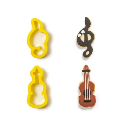 Ausstecher Violinschlüssel und Violine 2-teilig