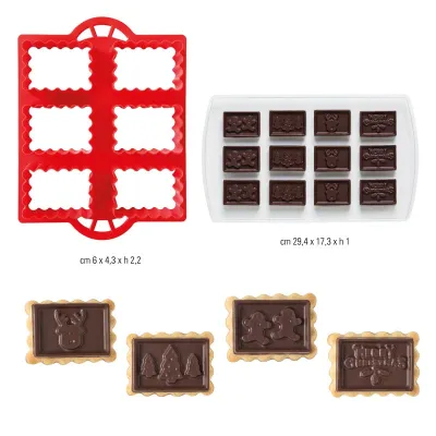 Butter cookie cutter and chocolate mold made of plastic and polycarbonate