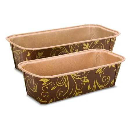 Paper baking tin brown 21.5 x 9 cm, 6 pieces