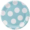 Paper plates big dots light blue, 10 pieces
