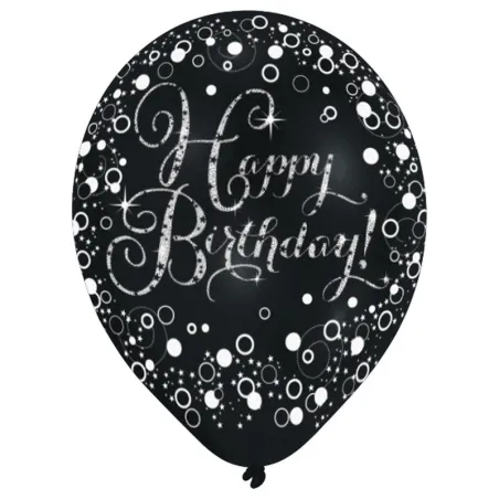 Happy Birthday balloons mix, 6 pieces