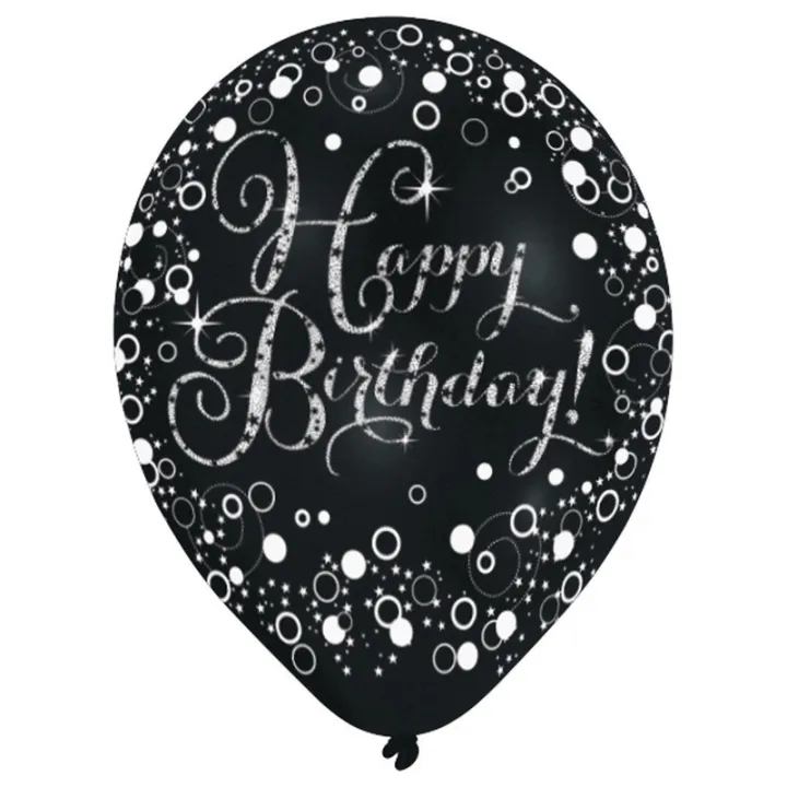 Ballons Happy Birthday Mix, 6 pièces
