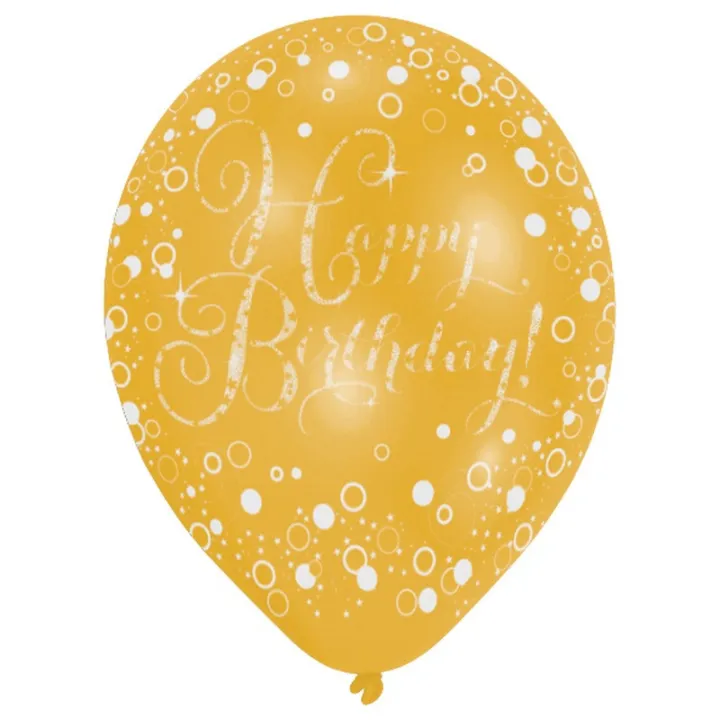Happy Birthday balloons mix, 6 pieces