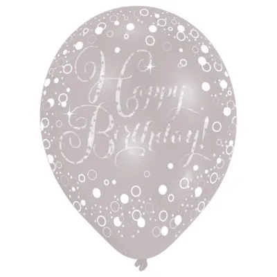 Happy Birthday balloons mix, 6 pieces