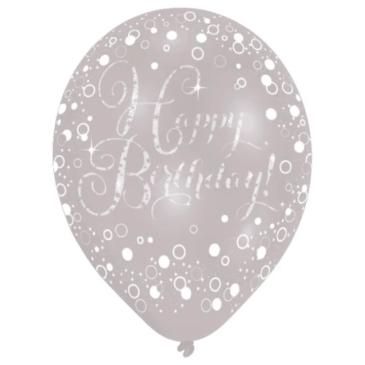 Happy Birthday balloons mix, 6 pieces