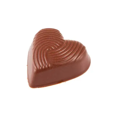 Moule à pralines Cœur avec motif ondulé