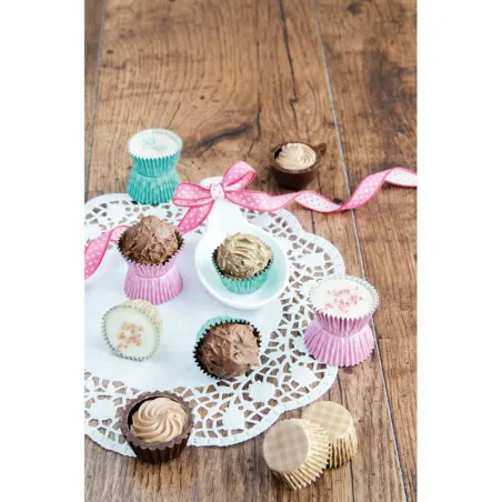 30 capsule in alluminio rotonde per praline per confezioni raffinate