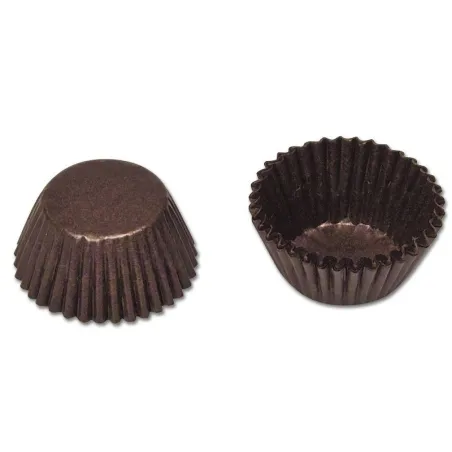 100 brown paper chocolate capsules for elegant packaging