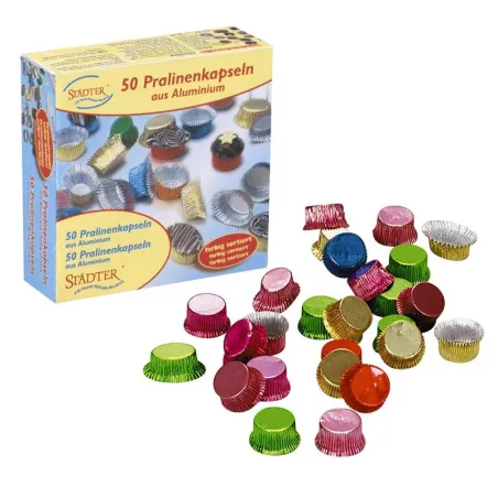 50 pirottini per praline in alluminio colorati per praline e tartufi pregiati