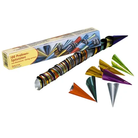 100 Aluminium Chocolate Cone Bags for Fine Chocolates