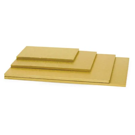 Cake plate rectangular extra strong gold 30 x 40 cm for safe transport