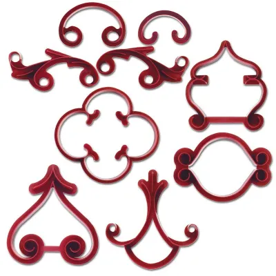Rankenornament Prägeset, 9-teilig