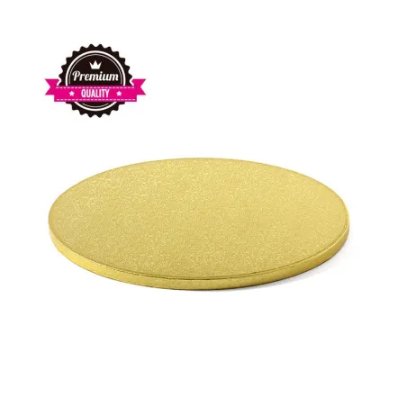 Plateau à gâteaux Rond extra fort Or Ø 30 cm pour un transport sûr