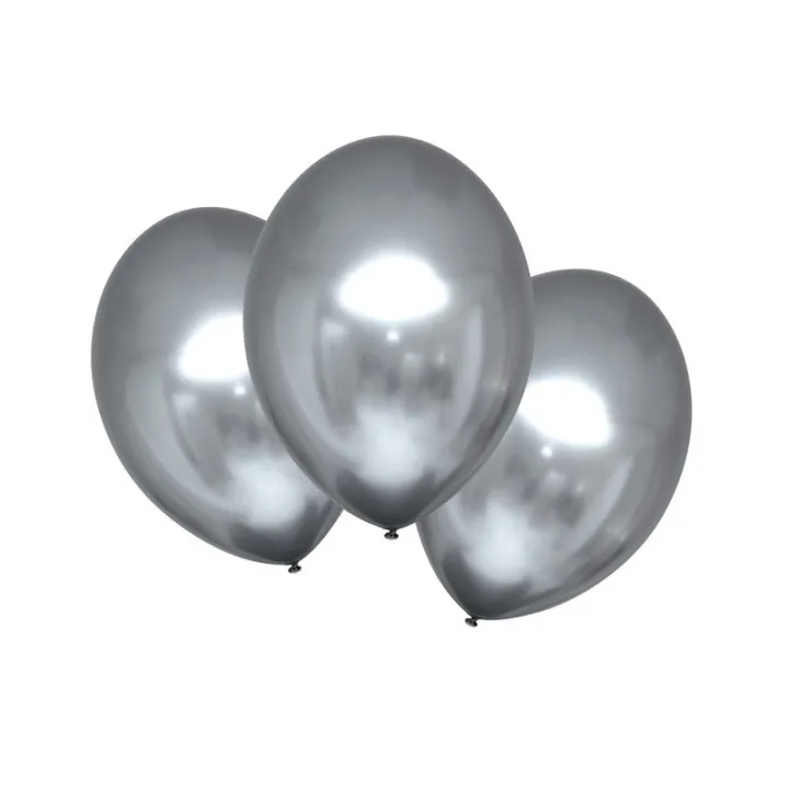 Palloncini argento metallizzato, 6 pezzi
