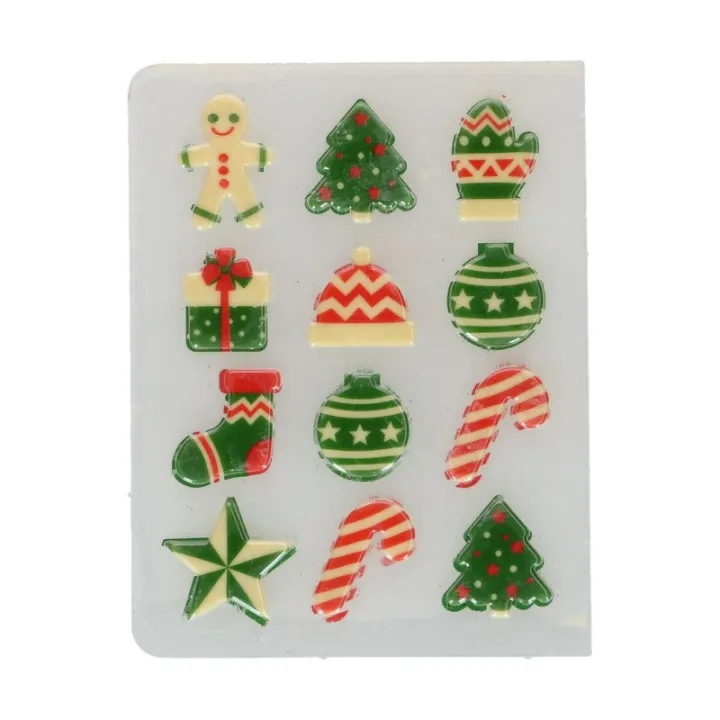 Christmas chocolate decoration, 12 pieces