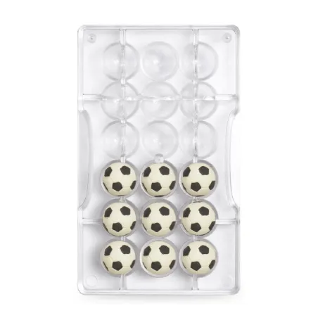 Moule à chocolat football petit, 18 pièces