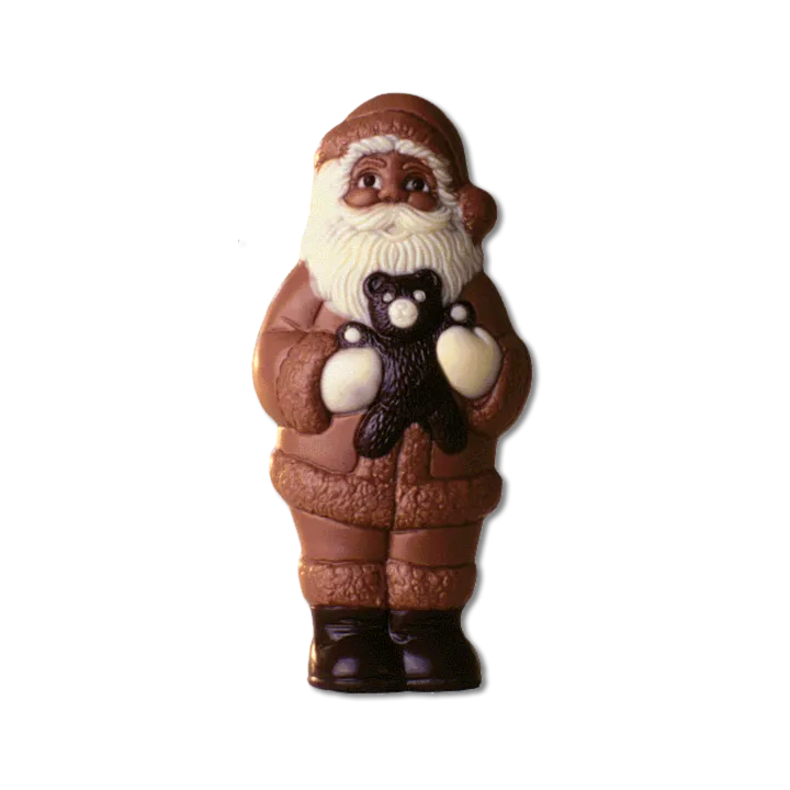 Chocolate mold Santa Claus with teddy bear for sweet chocolate figures