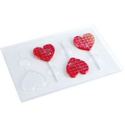 Moule à chocolat Lollipop Coeurs, 8 pièces