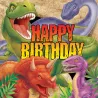 Napkins Happy Birthday dinosaur, 16 pieces