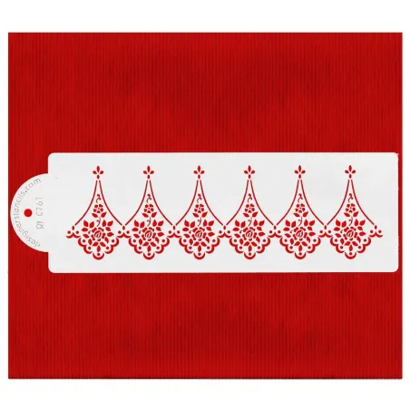 Alencon Lace Companion Stencil per bordi torta eleganti