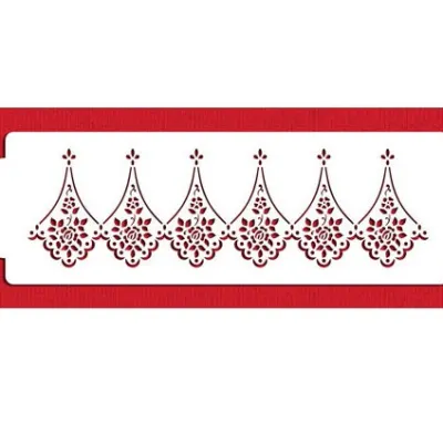 Alencon Lace Companion Stencil for elegant cake borders
