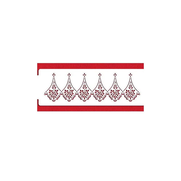 Alencon Lace Companion Stencil for elegant cake borders