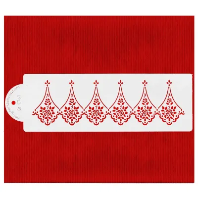 Alencon Lace Companion Stencil per bordi torta eleganti
