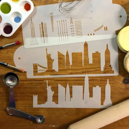 New York City Skyline Stencil, Set of 2 for Sweet Motifs